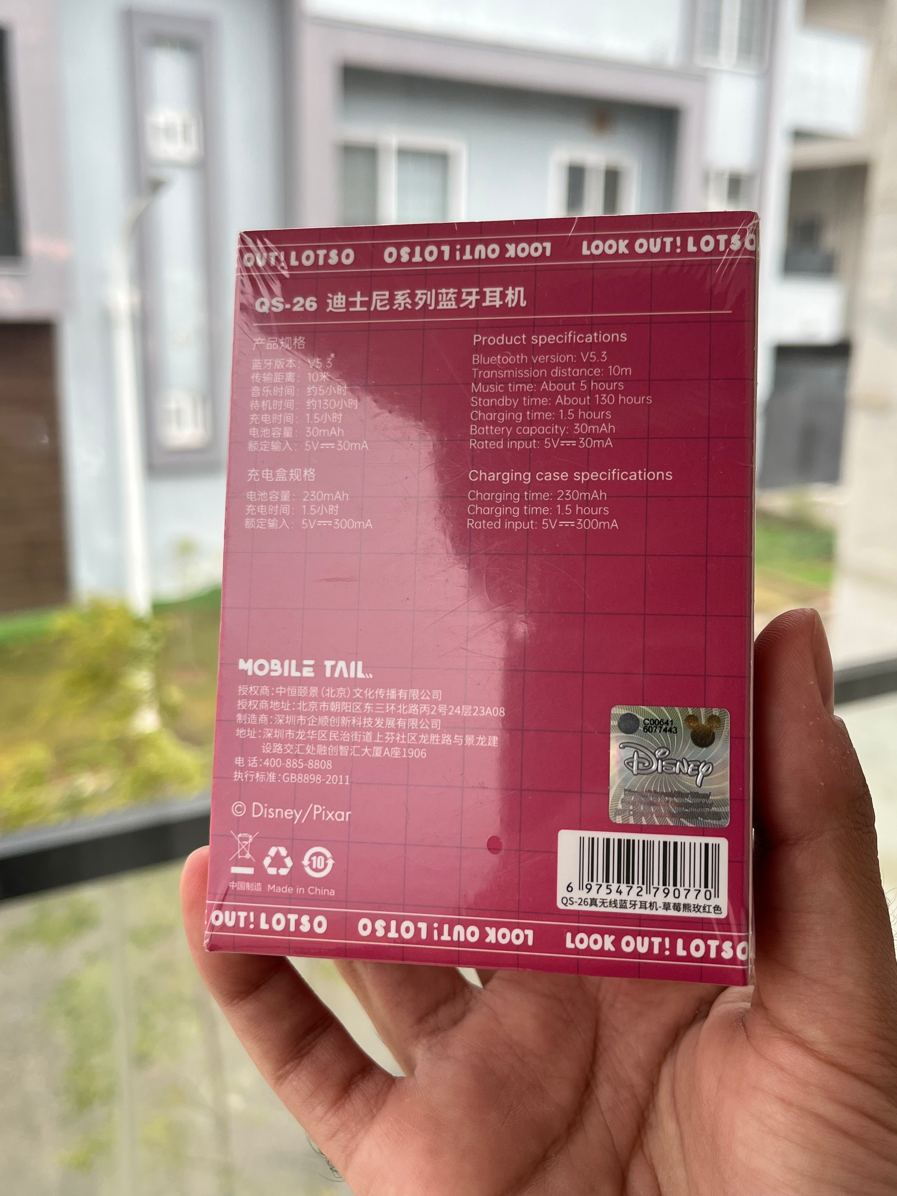 Disney QS-26 Bluetooth 5.3 In-Ear Wireless Earphones with Charging Case