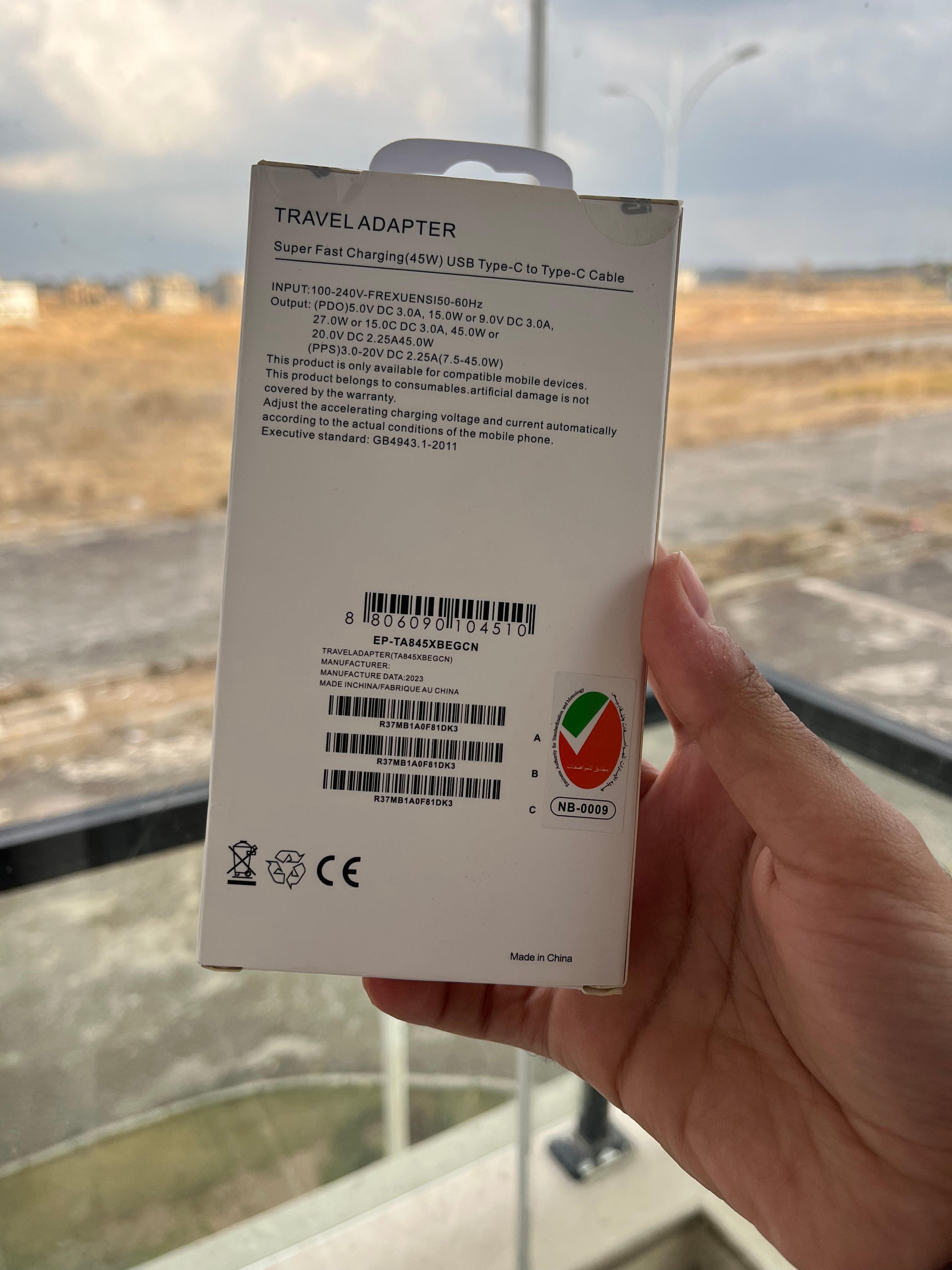 45W USB‑C PD Fast Charger with Type‑C to C Cable