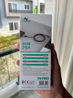 Phonnext 65W Type-C fast charging cable — side angle view Pakistan