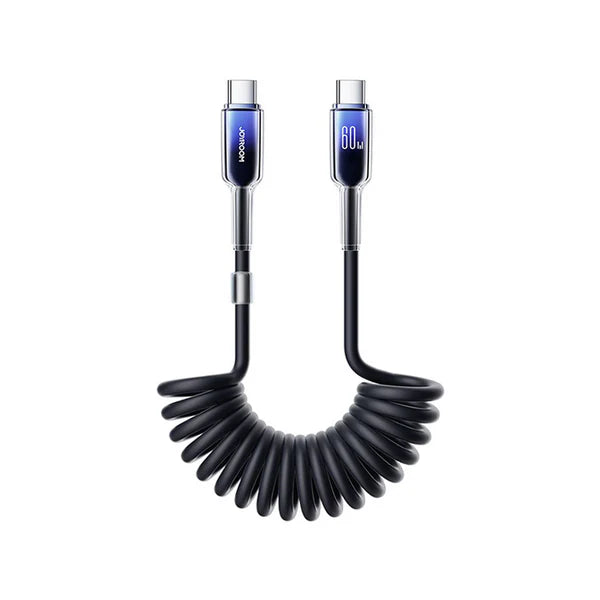 Joyroom S-A43 Coiled Fast Charging Data Cable Type C To Type C 1.5m Black product image in Pakistan | AvaNext.pk