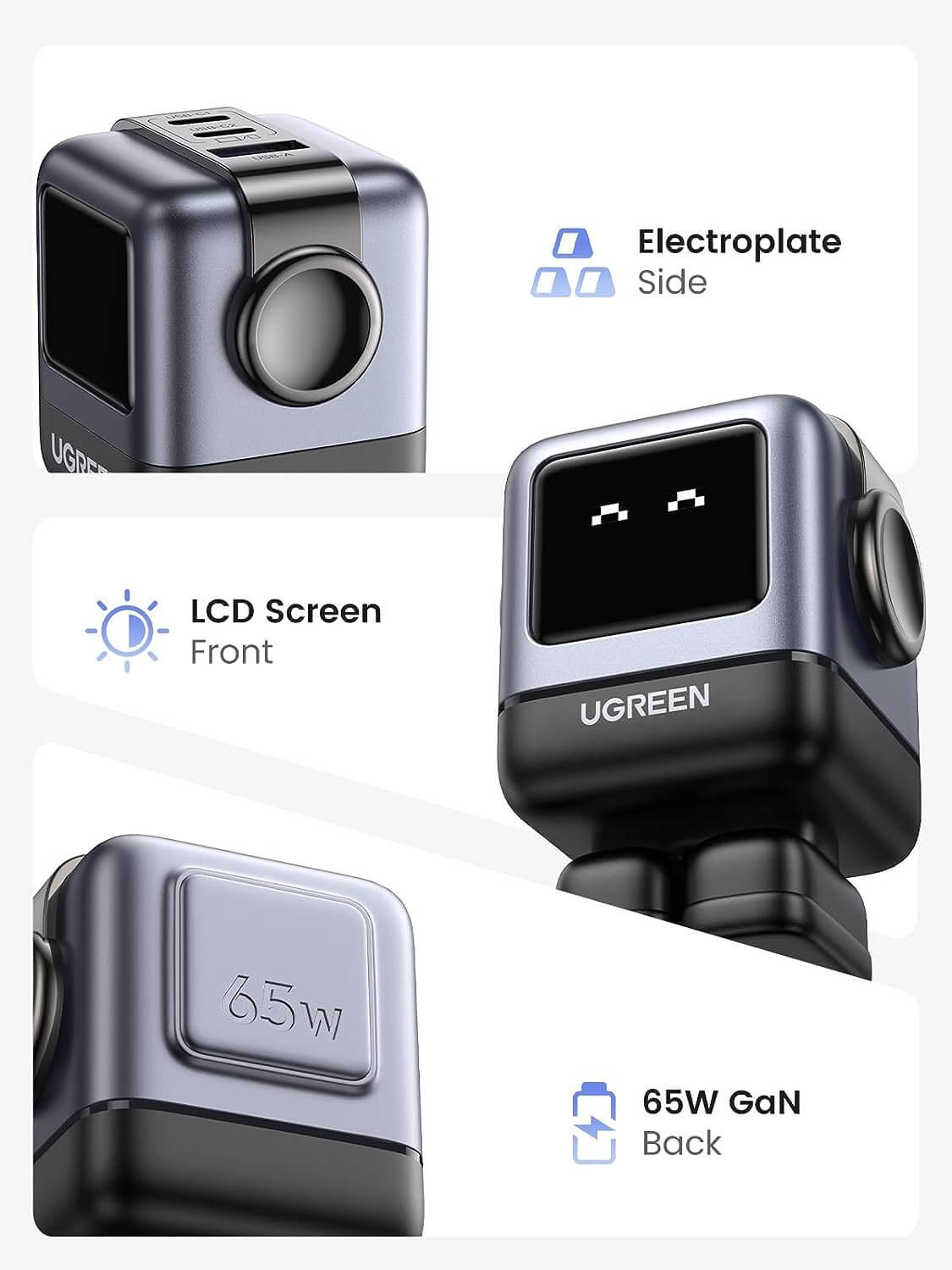 UGREEN 15570 Nexode RG 65W USB-C GaN Charger (EU Plug) product image in Pakistan | AvaNext.pk