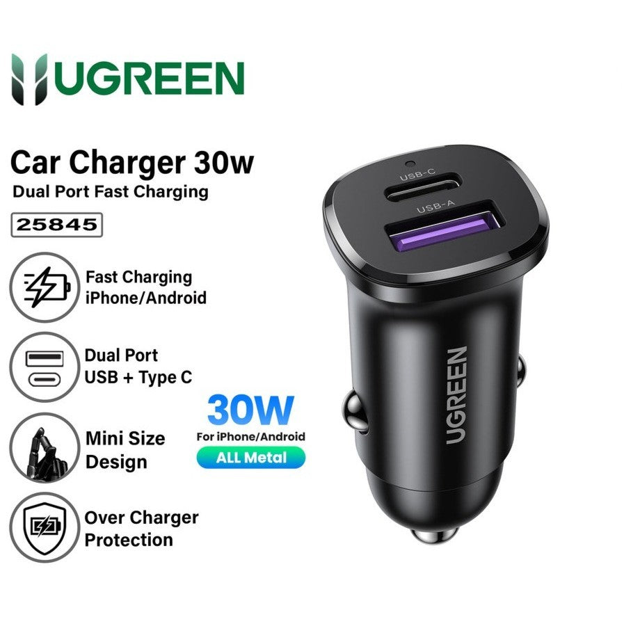 UGREEN 30780 Aluminum PD 24W and QC18W Fast Car Charger