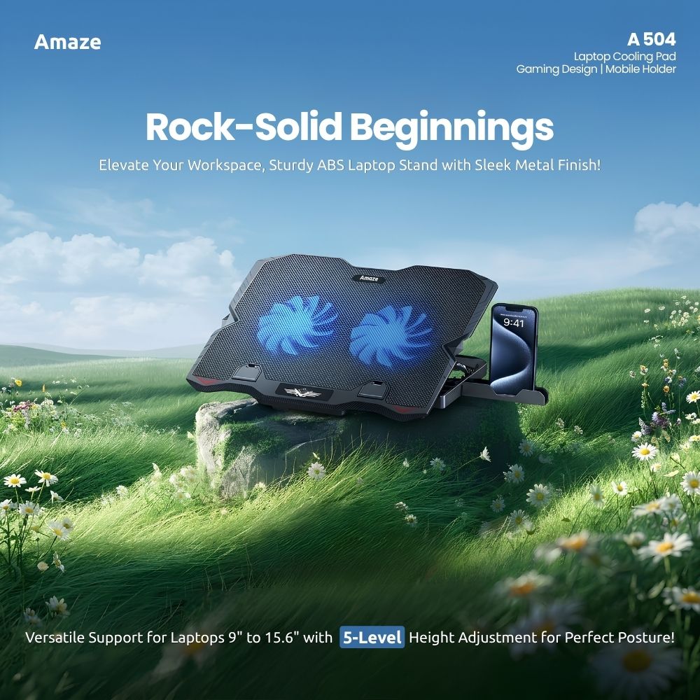 Amaze Dual Fan Laptop Cooling Pad - A504 in Pakistan - image 2