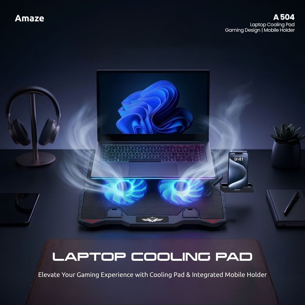 Amaze Dual Fan Laptop Cooling Pad - A504 in Pakistan - image 5