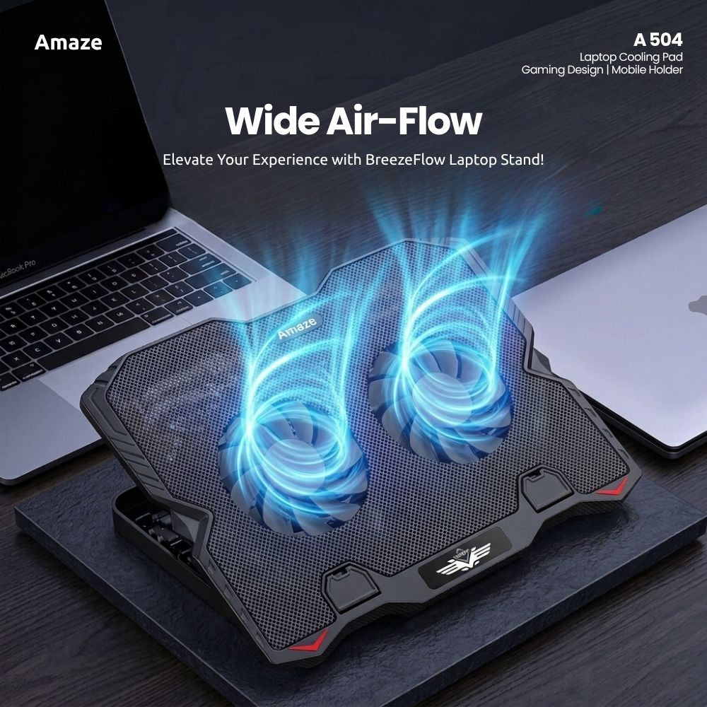 Amaze Dual Fan Laptop Cooling Pad - A504 in Pakistan - image 3