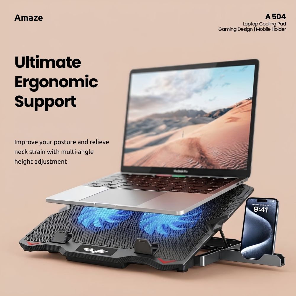 Amaze Dual Fan Laptop Cooling Pad - A504 in Pakistan - image 4