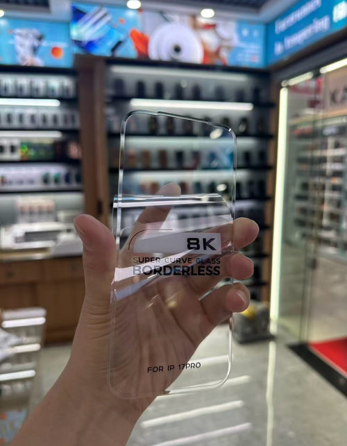 8K Super Curve borderless tempered glass screen protector for iPhone, Samsung and Google Pixel