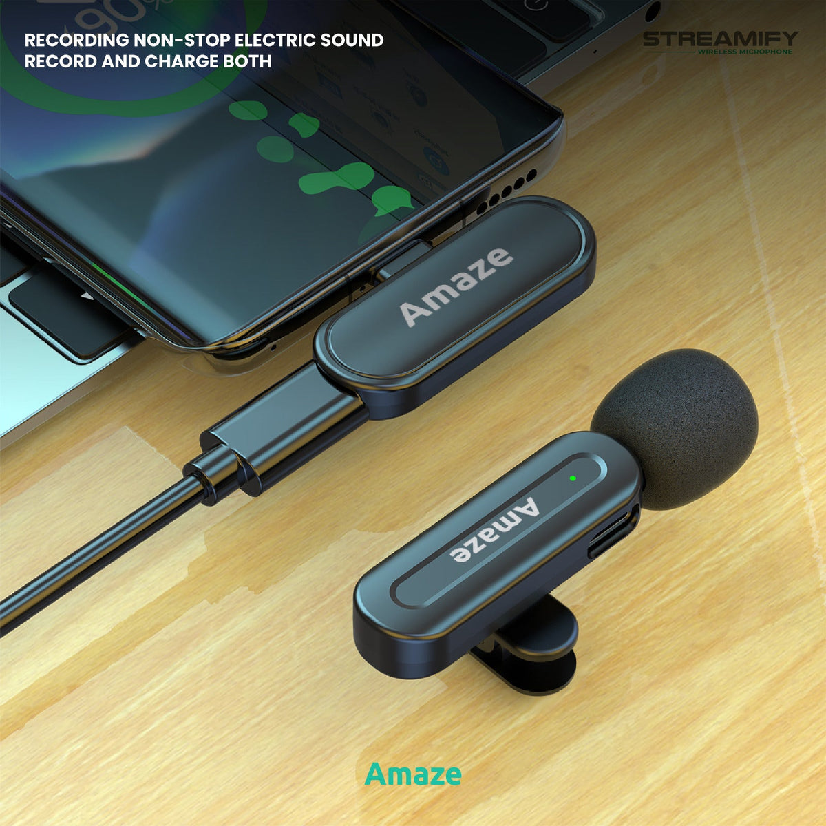Amaze Streamify Active Noise Cancellation Wireless Microphone A680 in Pakistan - image 2