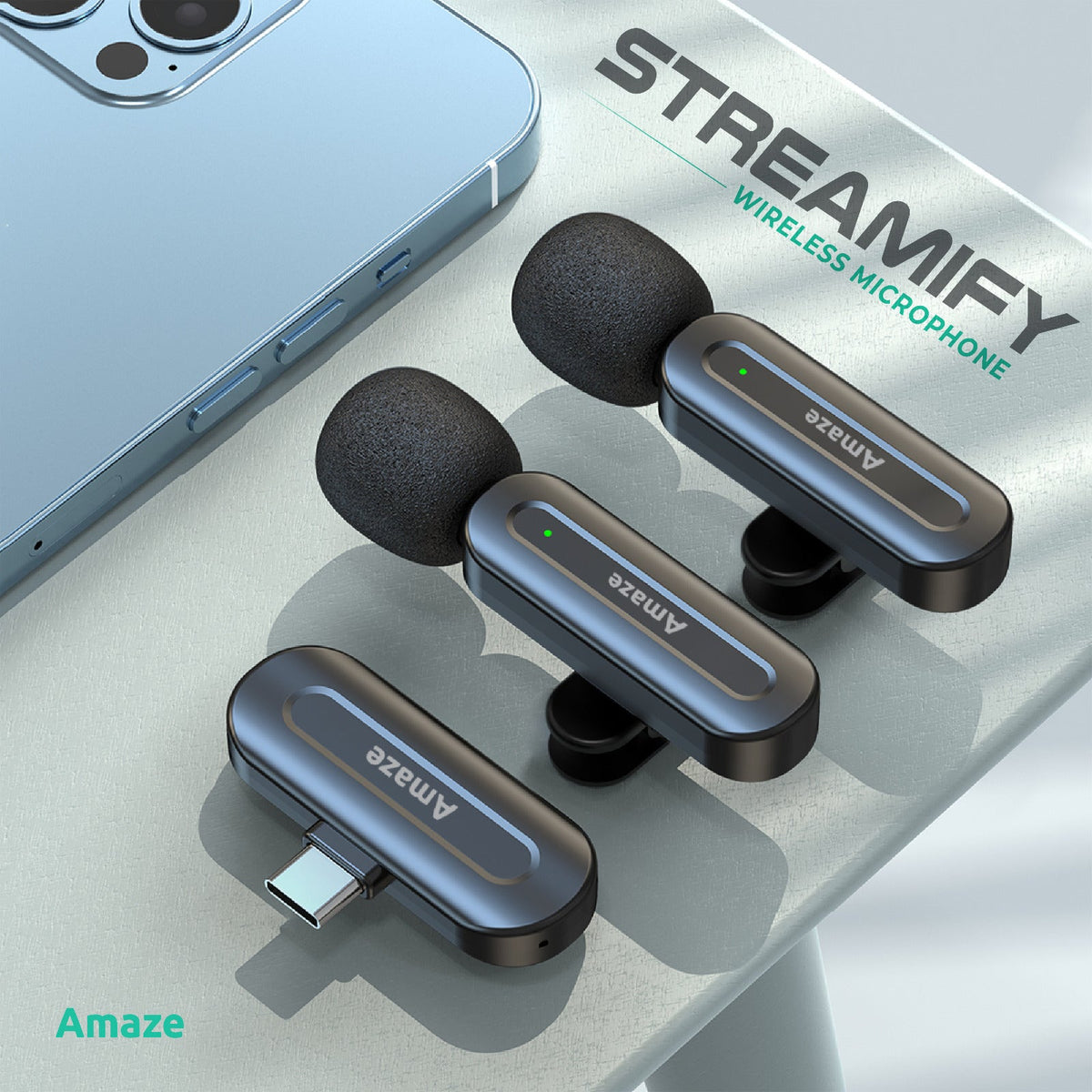 Amaze Streamify Active Noise Cancellation Wireless Microphone A680 in Pakistan - image 4
