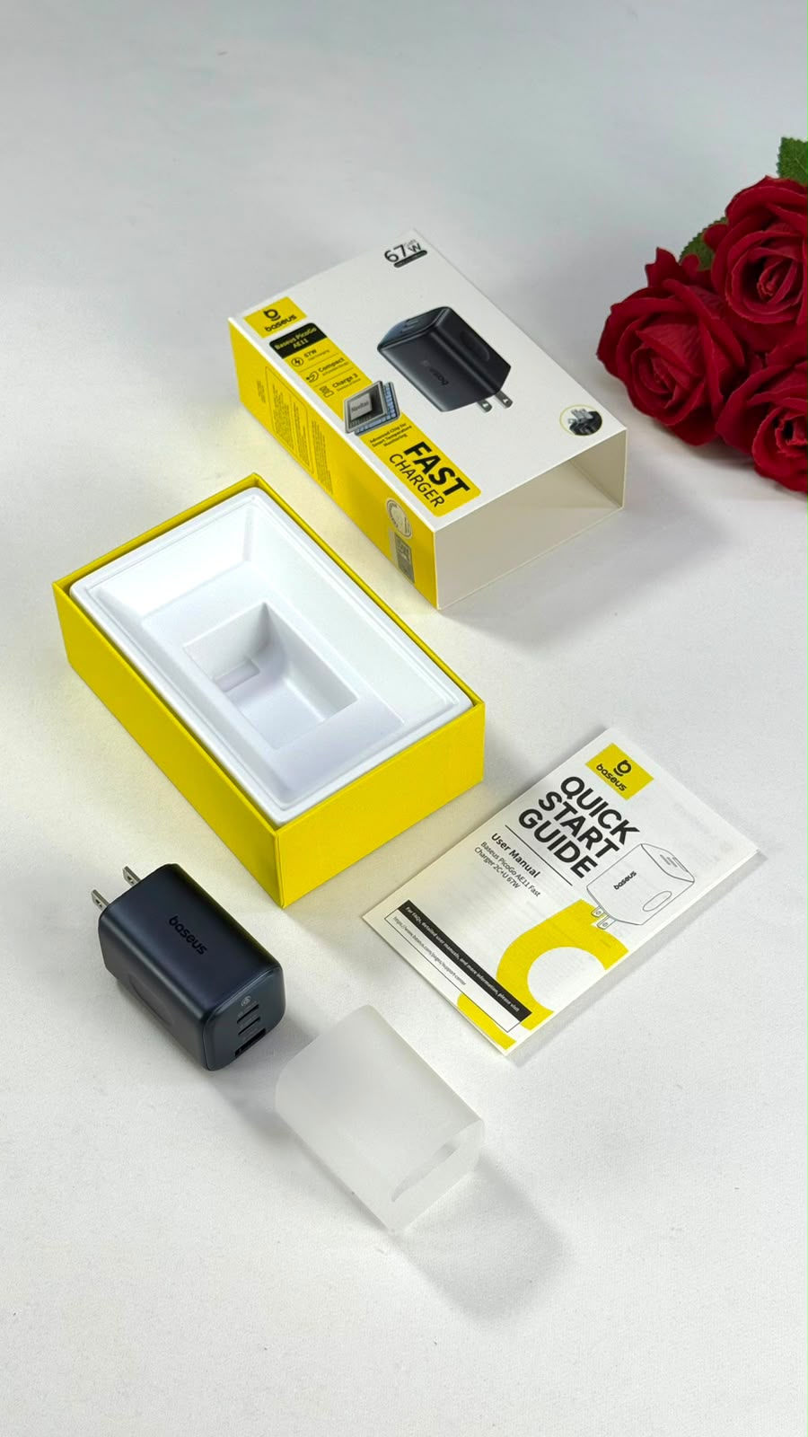 Baseus PicoGo AE11 67W GaN Charger original box packaging