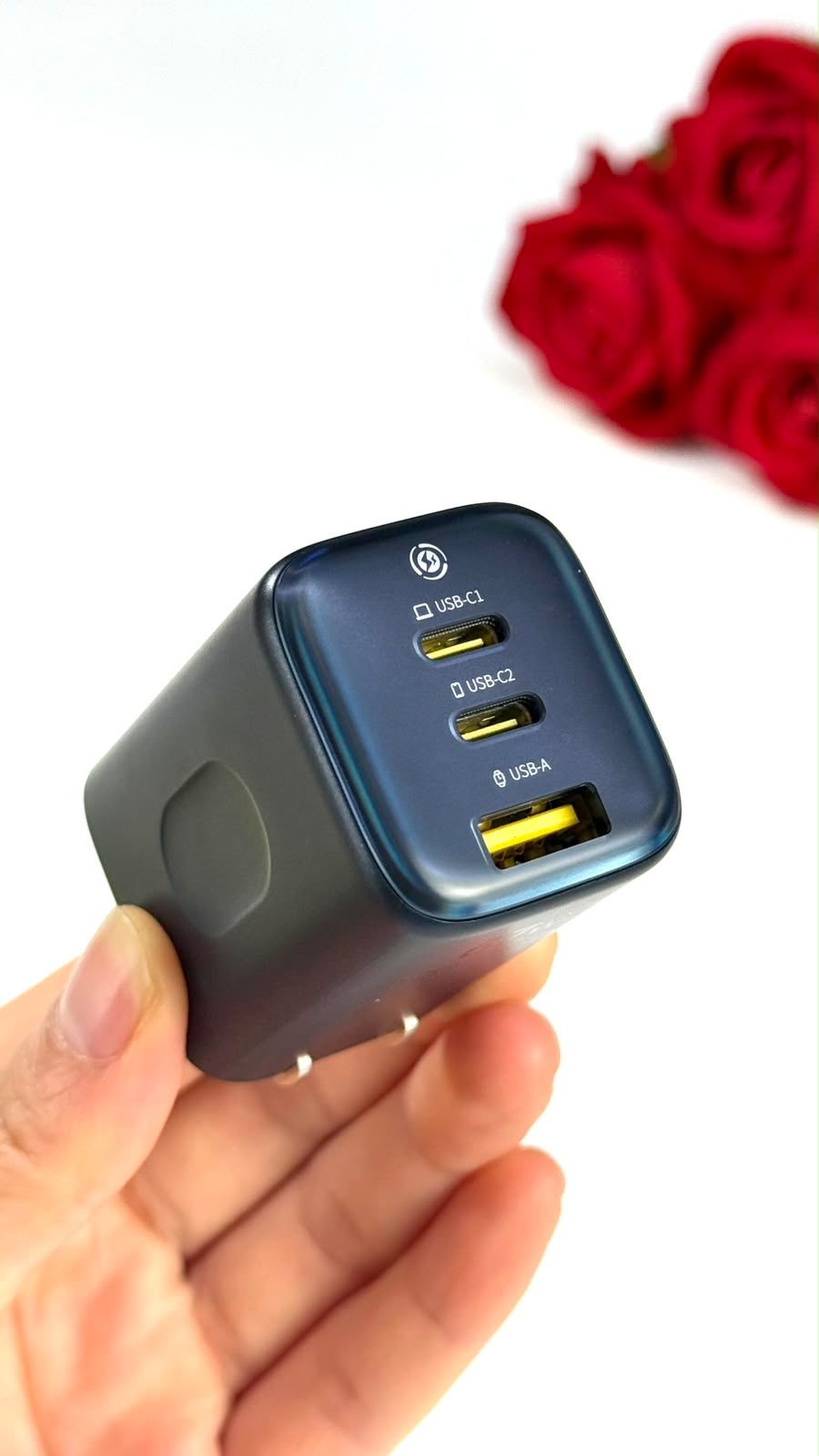 Baseus PicoGo AE11 67W GaN Charger side view with logo