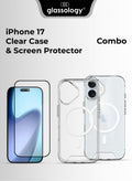 Glassology iPhone 17 White Essentials Bundle MagSafe Case + Ultra Clear Screen Protector for iPhone 17