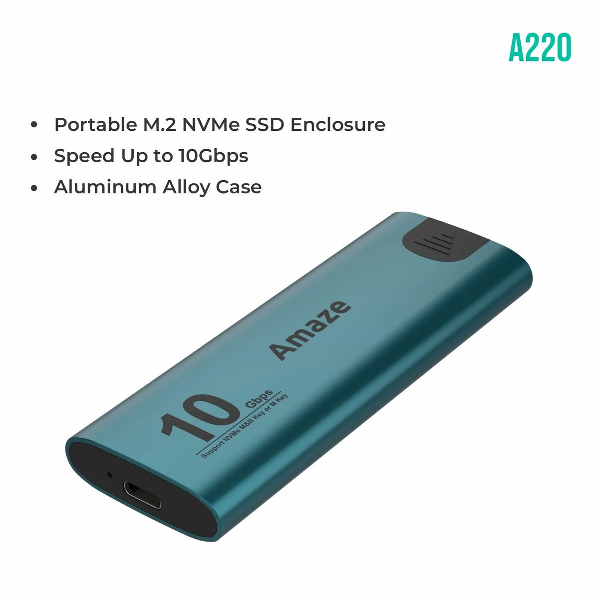 Amaze A220 portable M.2 NVMe SSD enclosure