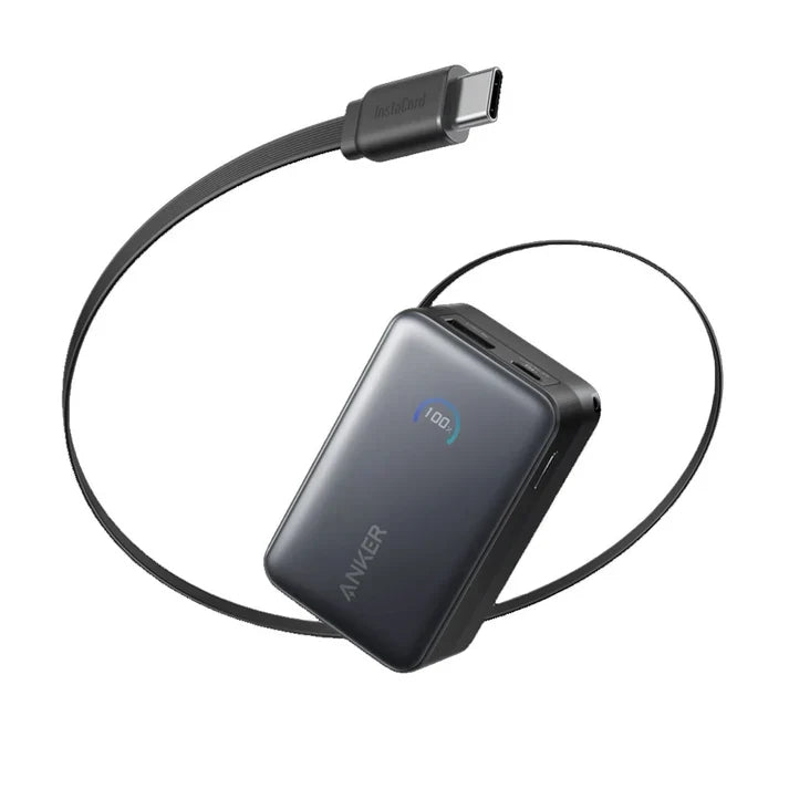 Anker Nano 10000mAh 45W Power Bank with Retractable USB-C Cable - A1683