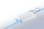 Xiaomi 20000mAh power bank with built-in cable — close-up detail view Pakistan