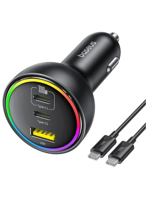 Baseus 152.5W 2C+1U With Type C TO C Cable Car Charger C0205000 price in Pakistan – Baseus