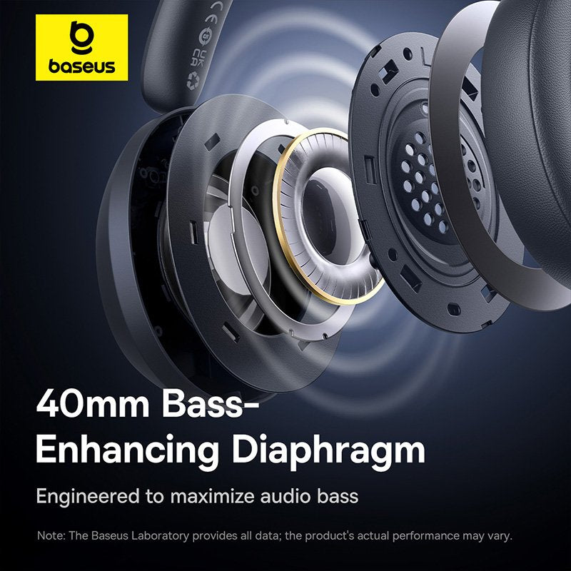Baseus Bass 35 Max Twilight Grey headphones side view