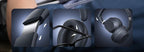 Baseus Bass 35 Max Twilight Grey headphones rear three-quarter view