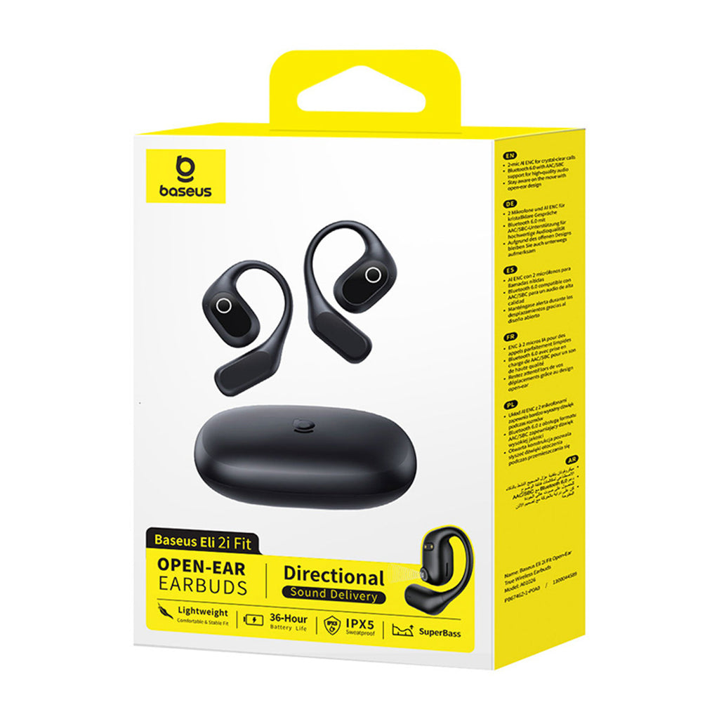 Baseus Eli 2i Fit open-ear earbuds in Cosmic Black, SKU A0102604, view 4