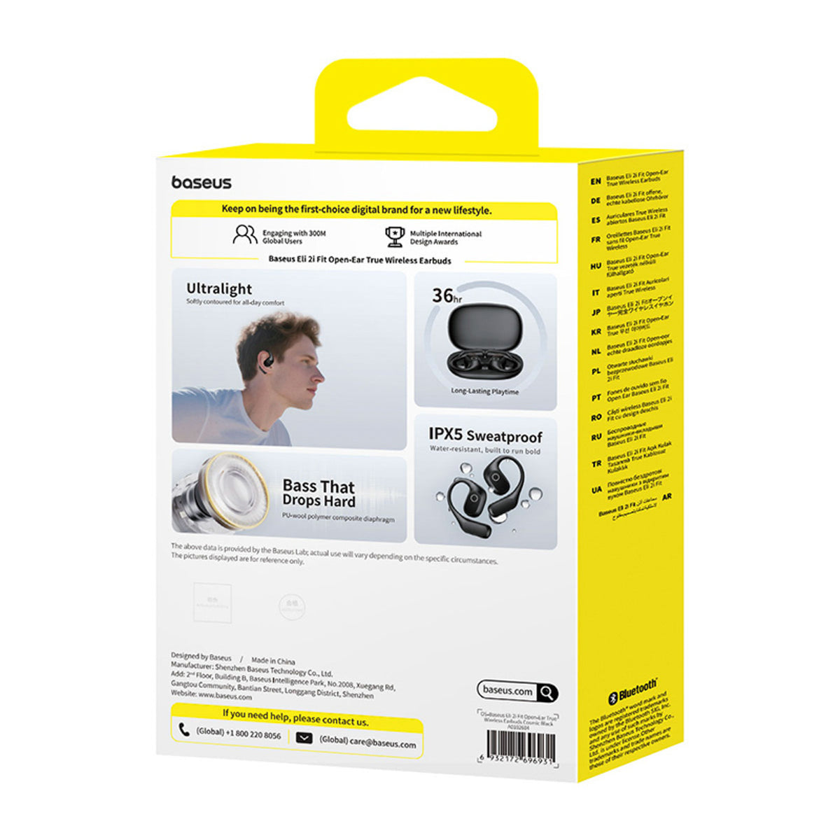 Baseus Eli 2i Fit open-ear earbuds in Cosmic Black, SKU A0102604, view 5