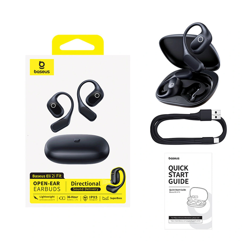 Baseus Eli 2i Fit open-ear earbuds in Cosmic Black, SKU A0102604, view 6