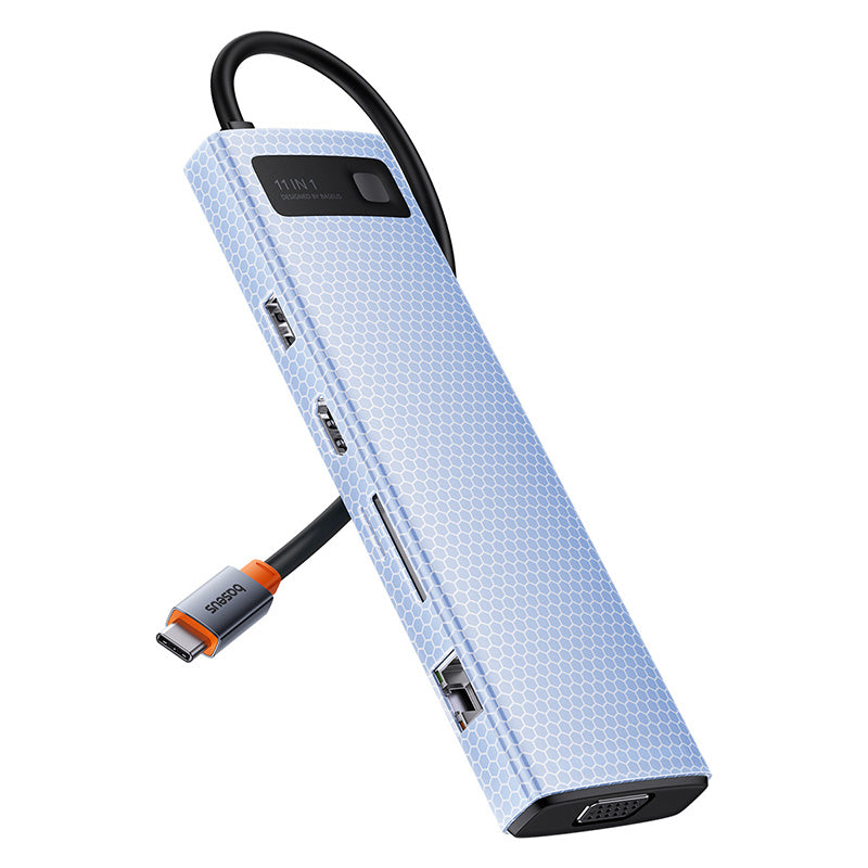 Baseus B00030709811-00 11-port USB-C hub in grey - view 3