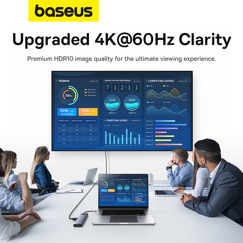 Baseus B00030709811-00 11-port USB-C hub in grey - view 7
