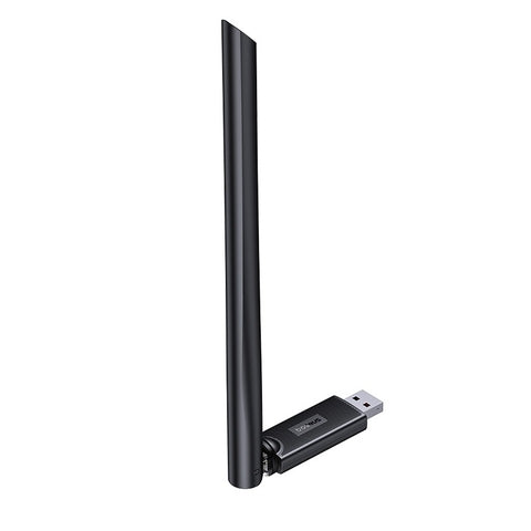 Baseus FastJoy 150Mbps USB Wi-Fi adapter with external antenna in black – view 2