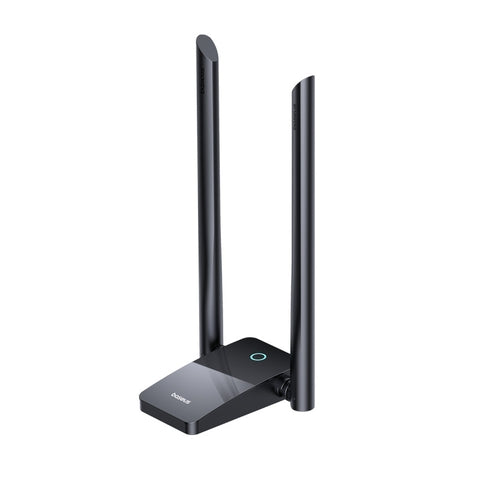 Baseus FastJoy 150Mbps USB Wi-Fi adapter with external antenna in black – view 3