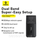Baseus FastJoy 650Mbps dual-band Wi-Fi USB adapter black B01317600111-04 - view 1