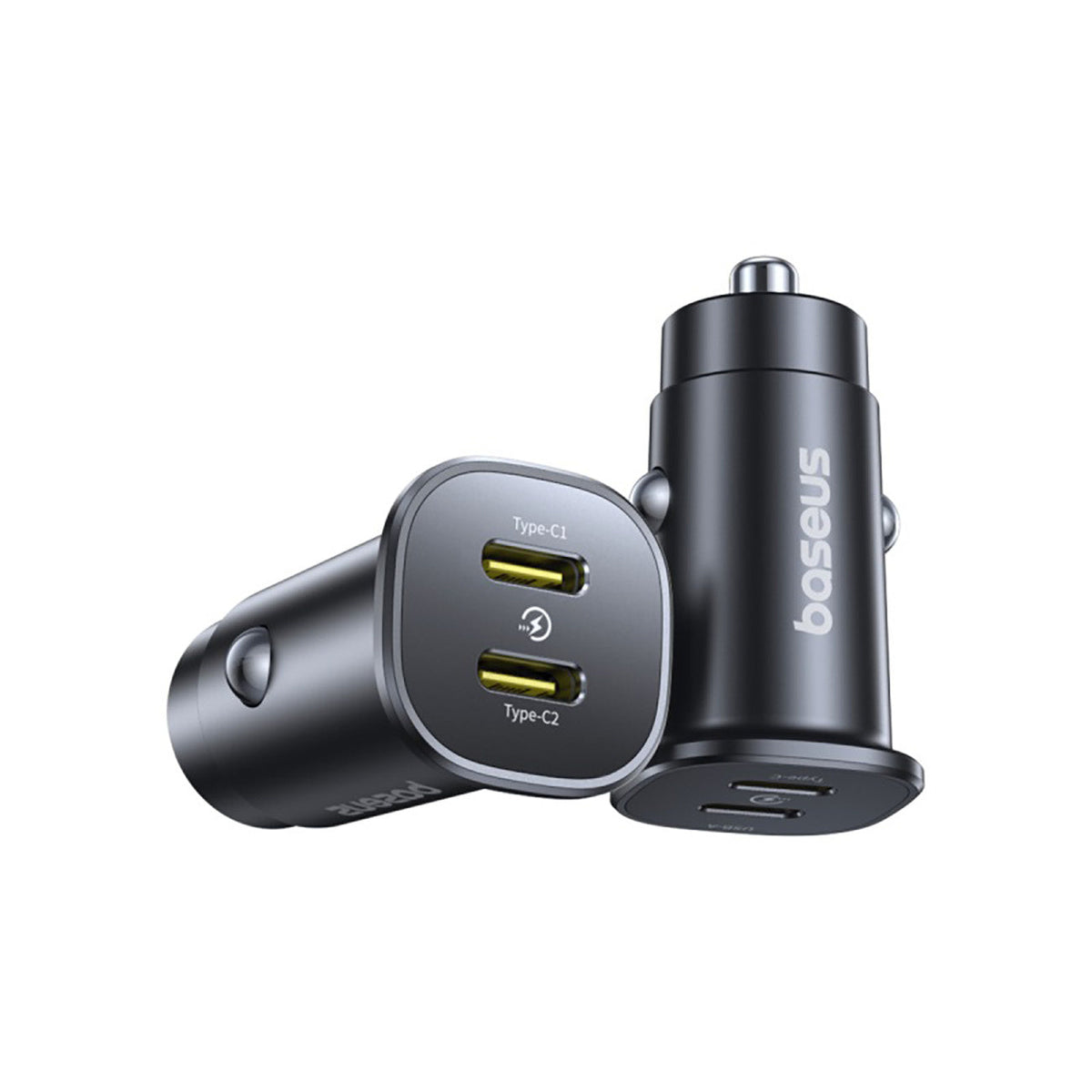 Baseus GoTrip DP1 dual USB-C 30W car charger Cosmic Black — product image 1