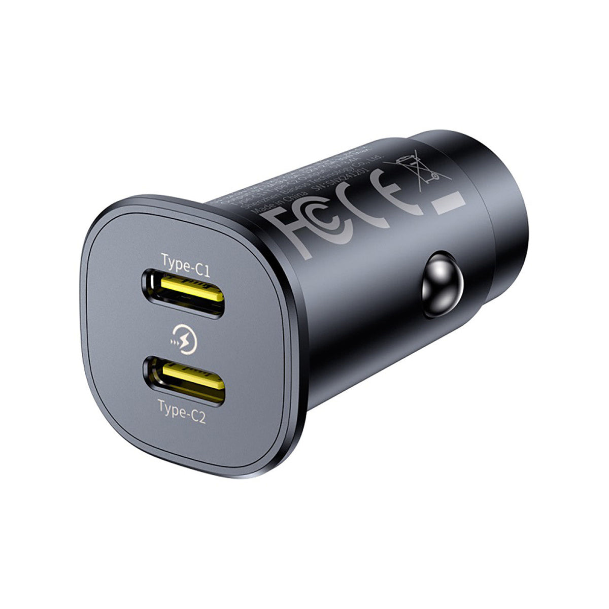 Baseus GoTrip DP1 dual USB-C 30W car charger Cosmic Black — product image 4