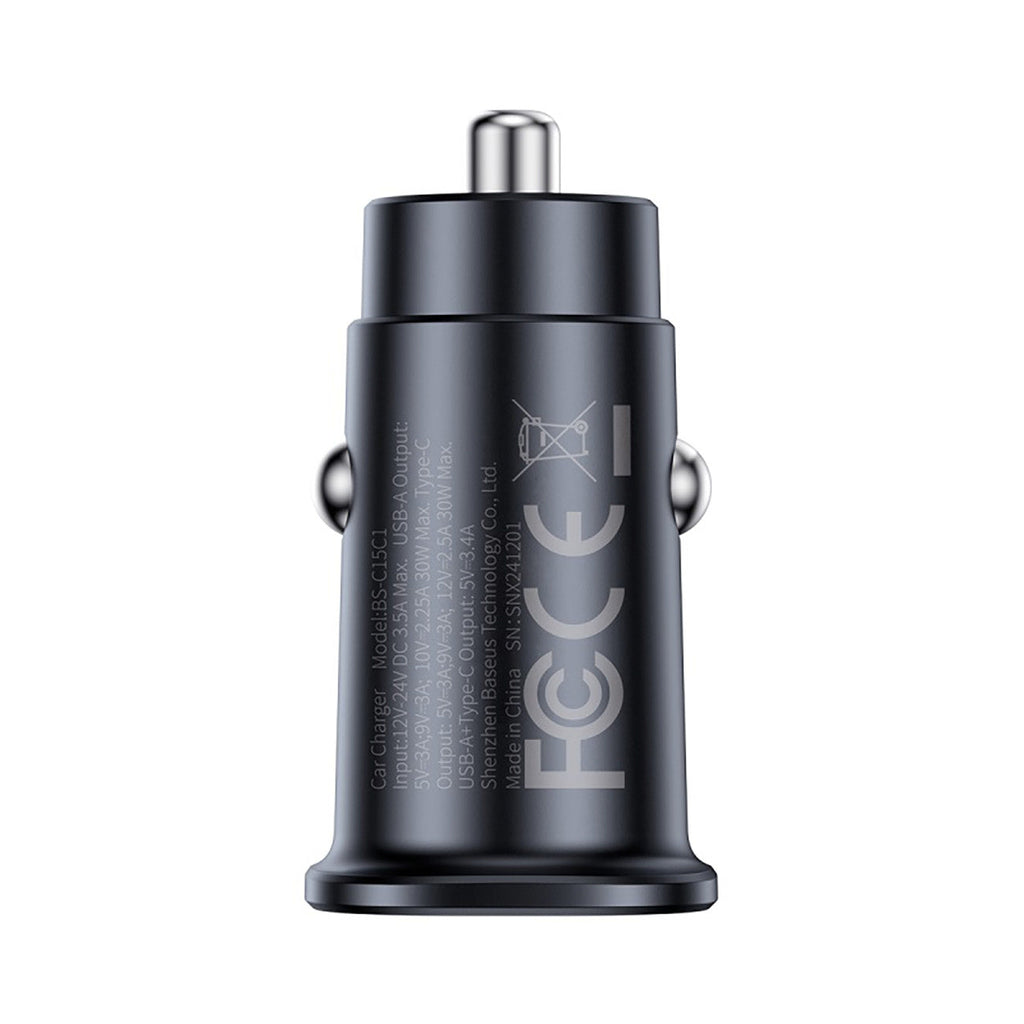 Baseus GoTrip DP1 dual USB-C 30W car charger Cosmic Black — product image 6