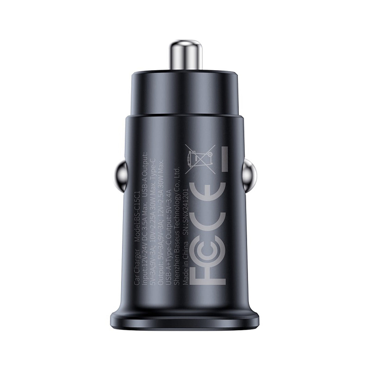 Baseus GoTrip DP1 dual USB-C 30W car charger Cosmic Black — product image 6