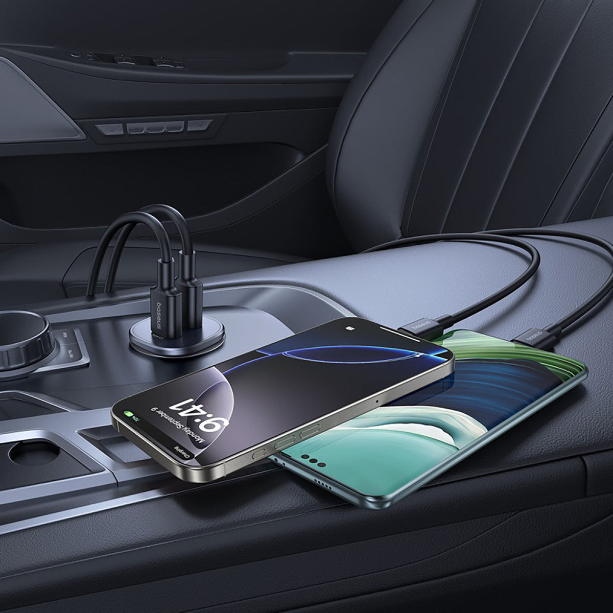 Baseus GoTrip DP1 dual USB-C 30W car charger Cosmic Black — product image 8