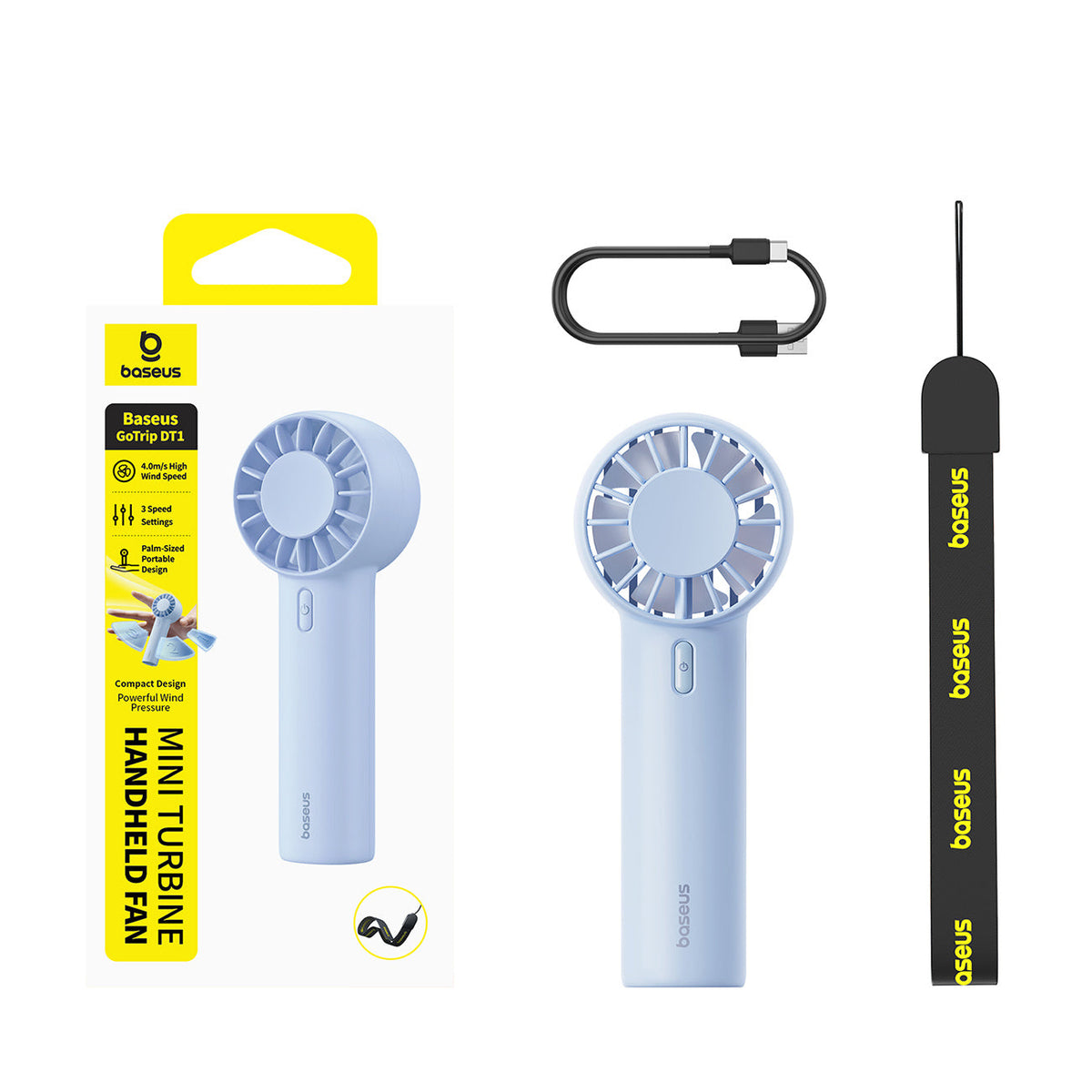 Baseus GoTrip DT1 handheld fan in Galaxy Blue – view 2