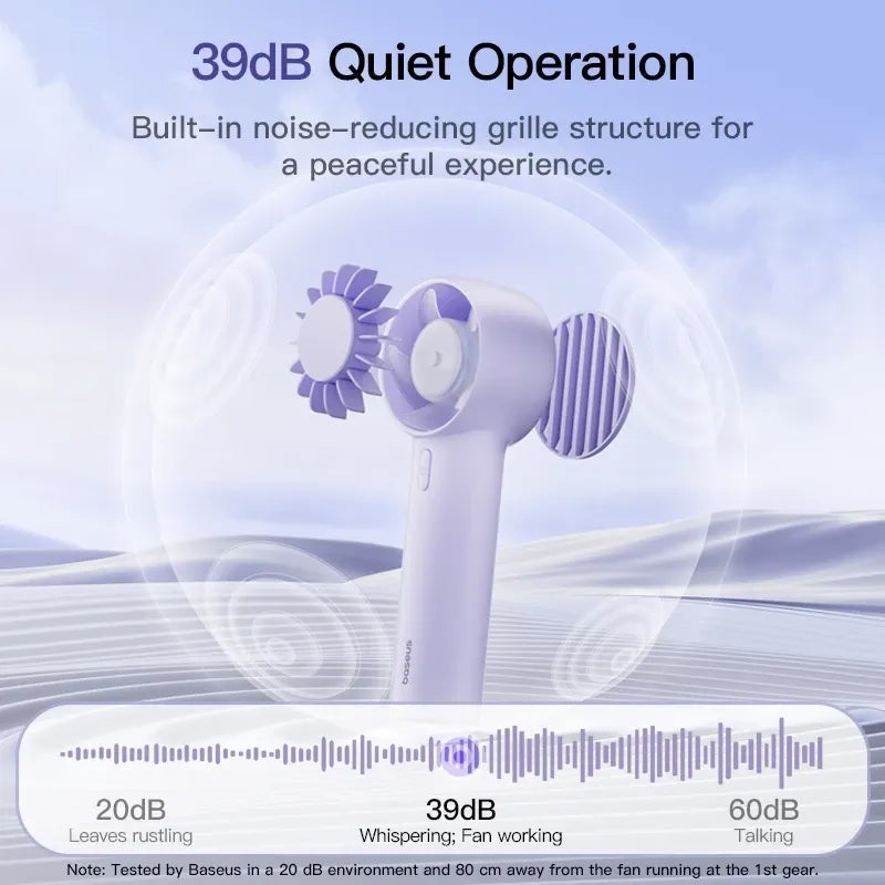 Baseus GoTrip DT1 mini turbine handheld fan in Nebula Purple – view 1