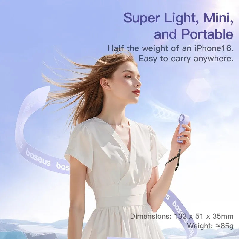 Baseus GoTrip DT1 mini turbine handheld fan in Nebula Purple – view 2