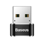 Baseus USB-C female to USB-A male OTG adapter in black – view 1