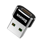 Baseus USB-C female to USB-A male OTG adapter in black – view 2