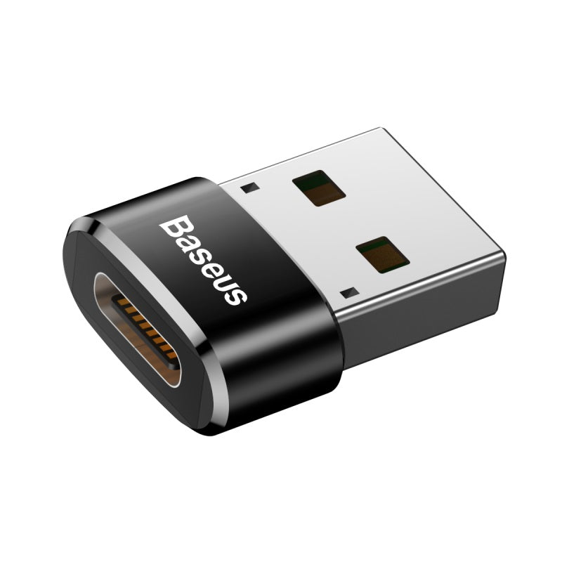 Baseus USB-C female to USB-A male OTG adapter in black – view 3