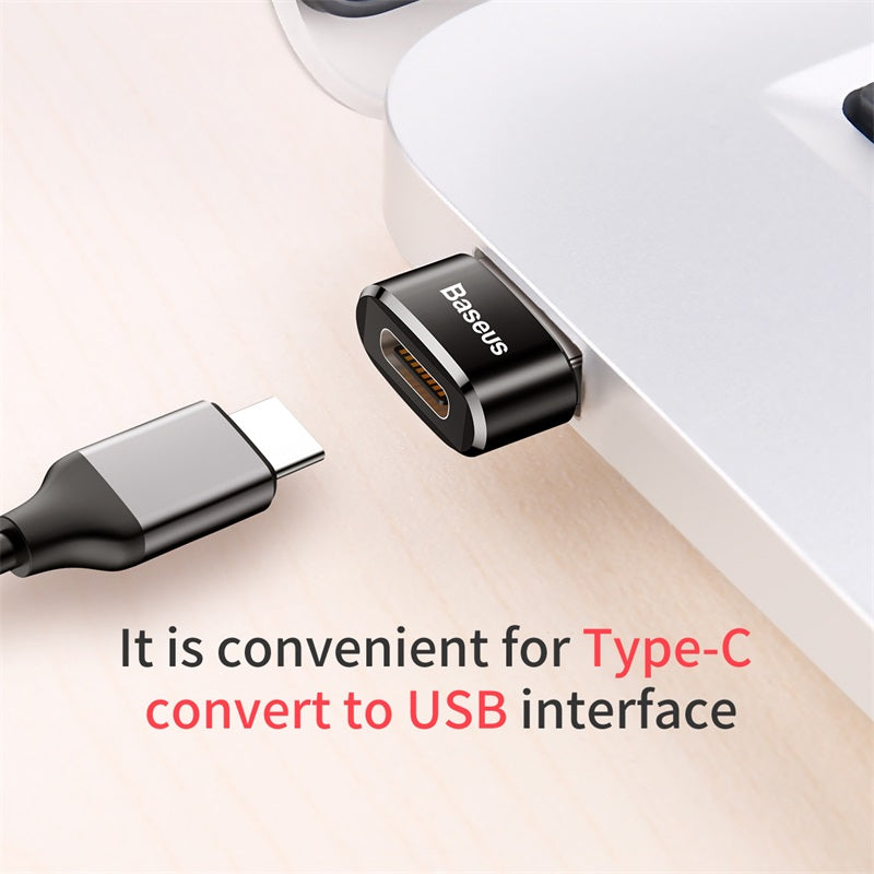 Baseus USB-C female to USB-A male OTG adapter in black – view 8