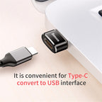 Baseus USB-C female to USB-A male OTG adapter in black – view 8