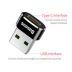 Baseus USB-C female to USB-A male OTG adapter in black – view 9