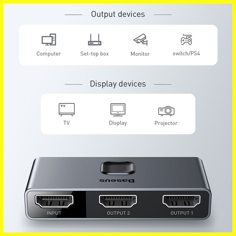 Baseus Matrix bidirectional HDMI switcher in space grey – view 2