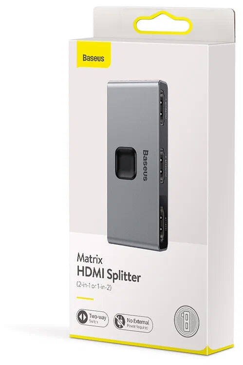 Baseus Matrix bidirectional HDMI switcher in space grey – view 5