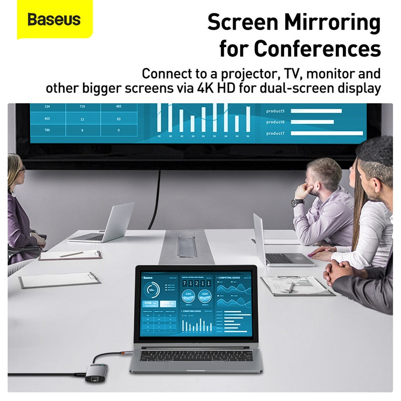 Baseus Metal Gleam 8-in-1 USB-C hub in gray – view 5