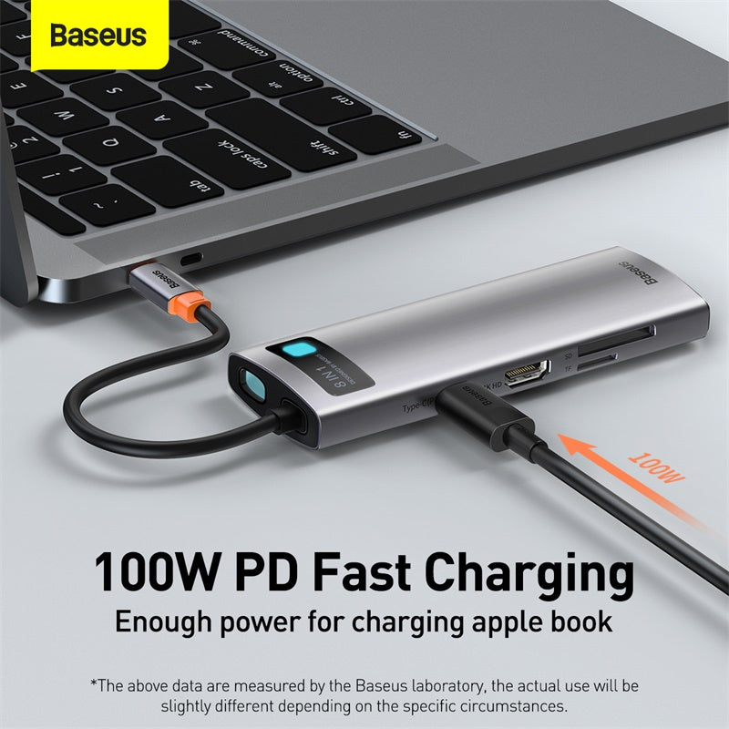 Baseus Metal Gleam 8-in-1 USB-C hub in gray – view 6
