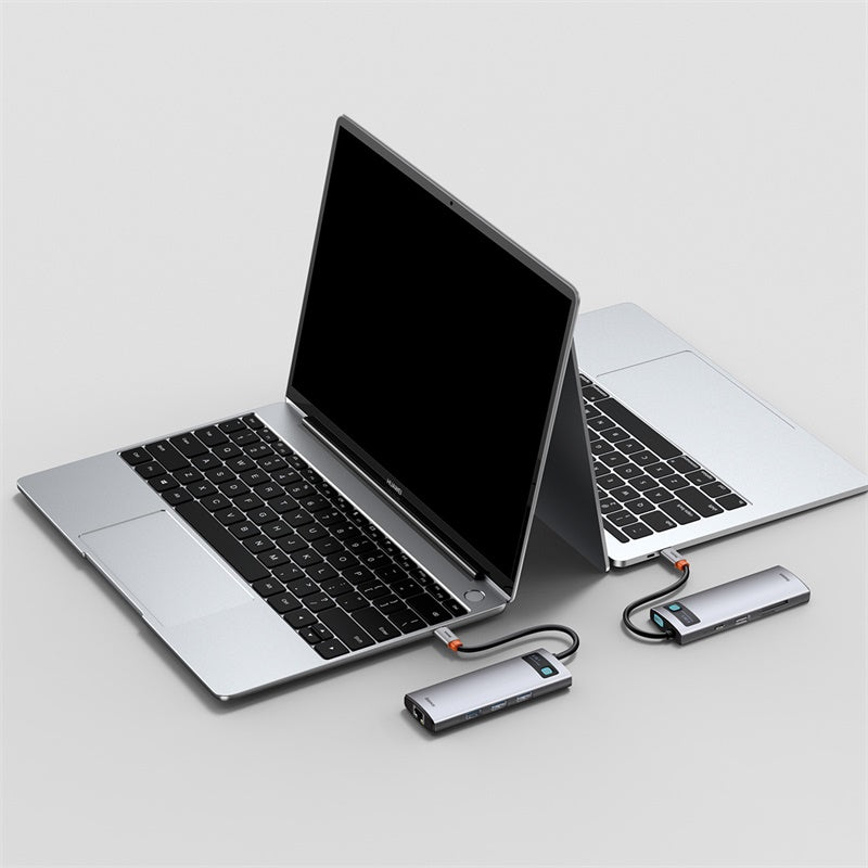 Baseus Metal Gleam 8-in-1 USB-C hub in gray – view 8