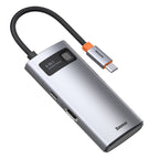 Baseus Metal Gleam 4-in-1 USB-C hub in gray – view 1